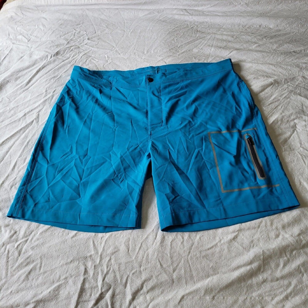 Mack Weldon Shorts 41/42 Mens Blue Hybrid Board Golf Zip Pocket Stretch